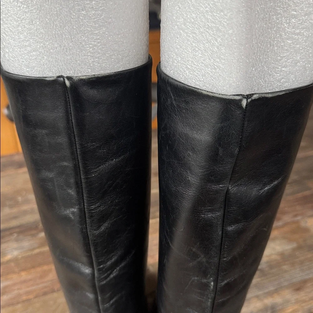 J Peterman black high low heeled riding boot vintage size 6.5 - Picture 13 of 15
